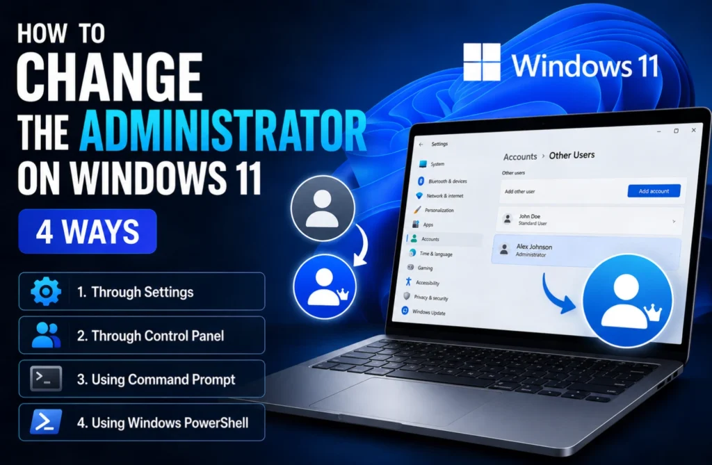 How to Change the Administrator on Windows 11 (4 Ways) How to Change the Administrator on Windows 11 (4 Ways)