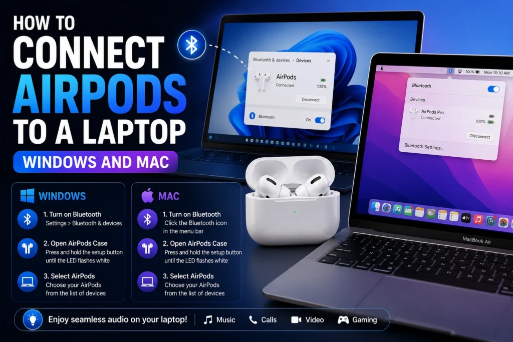 How to Connect AirPods to a Laptop (Windows and Mac)
